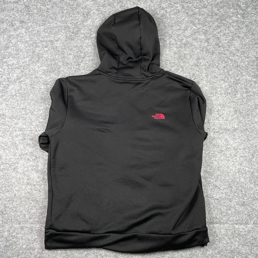 The North Face Hoodie Mens L Black Red Pullover Fleece Performance Sweatshirt